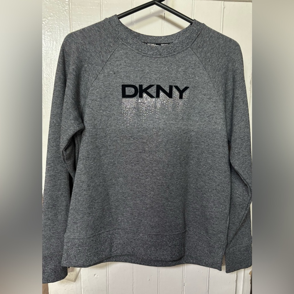 DKNY Grey Rhinestone Sweatshirt